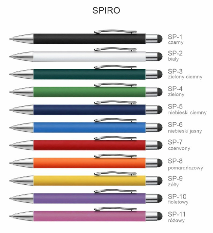 Touchpen Spiro - gadżety reklamowe z logo firmy Adnik