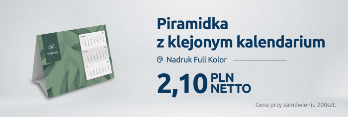 Piramidka z klejonym kalendarium - kalendarze reklamowe dla firm Adnik